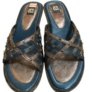 Elegant Blue and Silver Women's Sandals